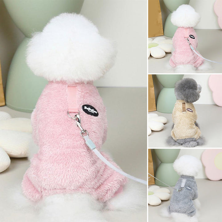 Fleece Pet Elastic Overall with Leash Ring Stornfield