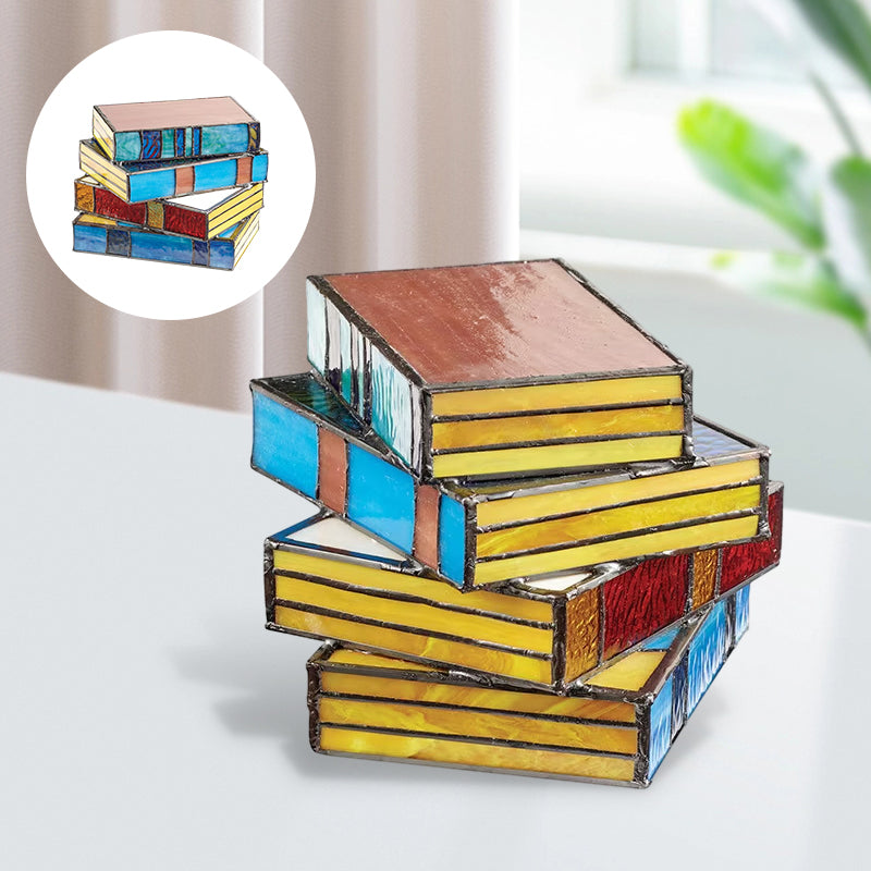 Stained Glass Stacked Books Lamp | Stornfield