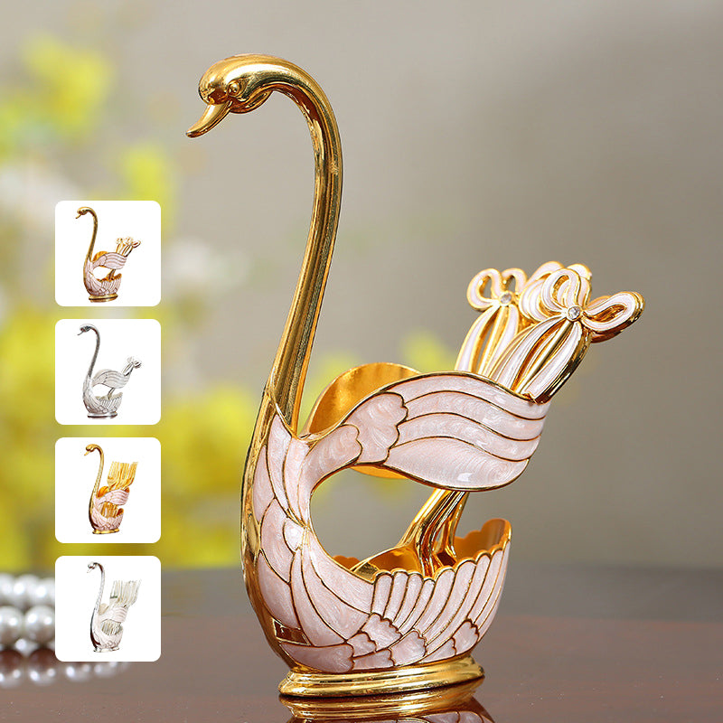 Home Decoration Swan Dessert Spoon/Fork Tableware Set | Stornfield