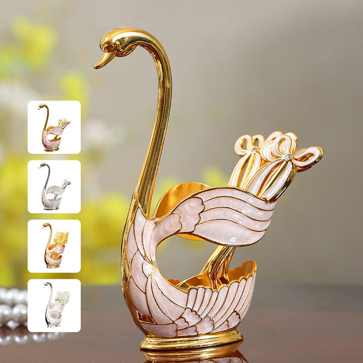 Home Decoration Swan Dessert Spoon/Fork Tableware Set | Stornfield