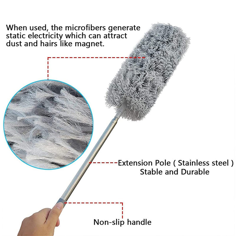 Dépoussiéreur à fibres rétractables en acier inoxydable | Stornfield