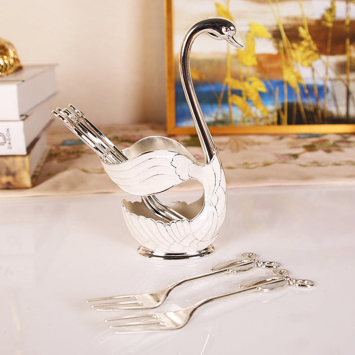 Home Decoration Swan Dessert Spoon/Fork Tableware Set | Stornfield