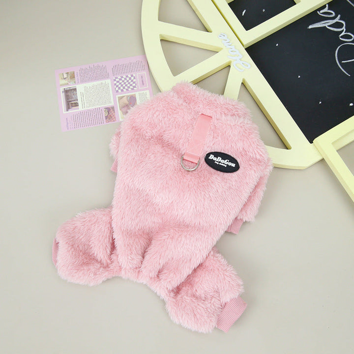 Fleece Pet Elastic Overall with Leash Ring Stornfield