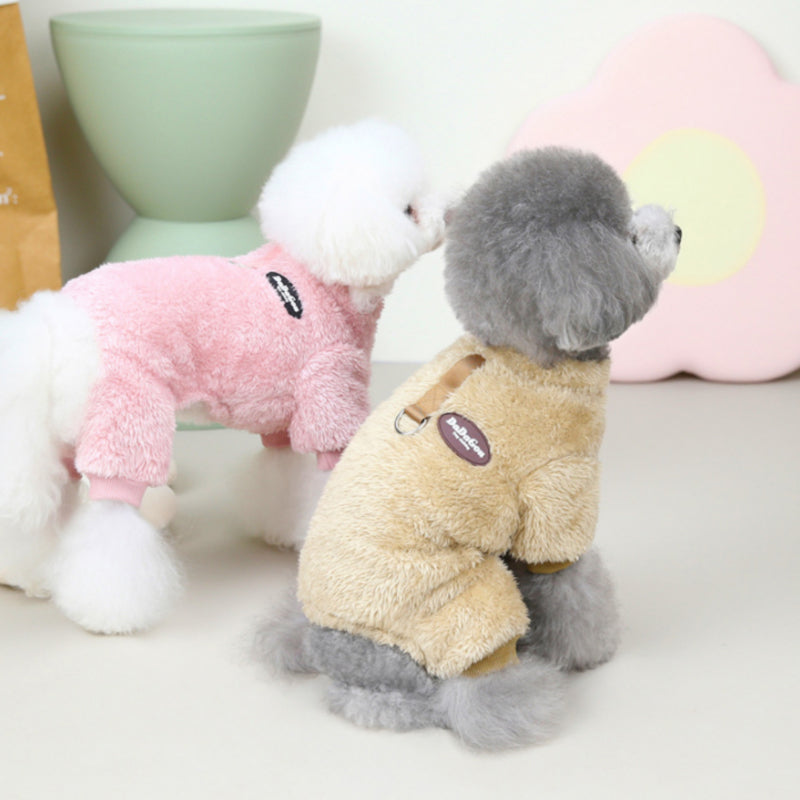 Fleece Pet Elastic Overall with Leash Ring Stornfield