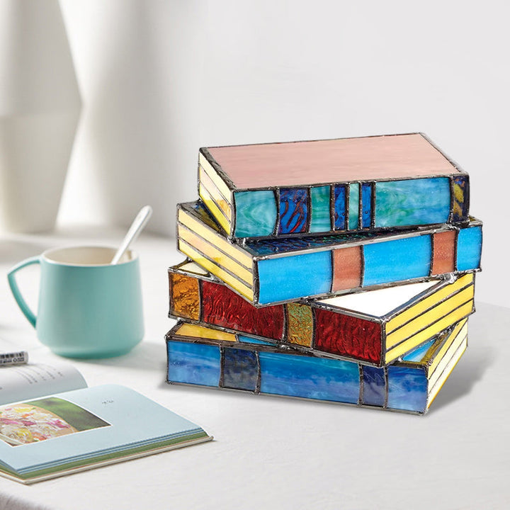 Stained Glass Stacked Books Lamp | Stornfield