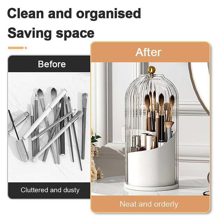 360° Rotating Makeup Brush Organizer Box | Stornfield