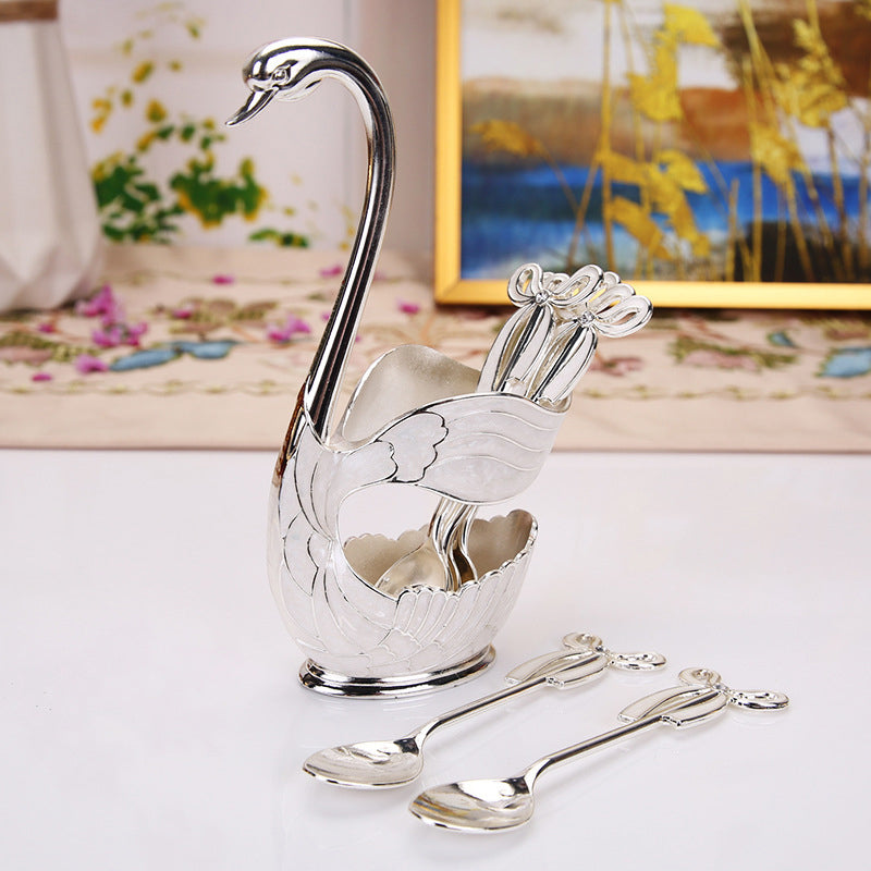 Home Decoration Swan Dessert Spoon/Fork Tableware Set | Stornfield
