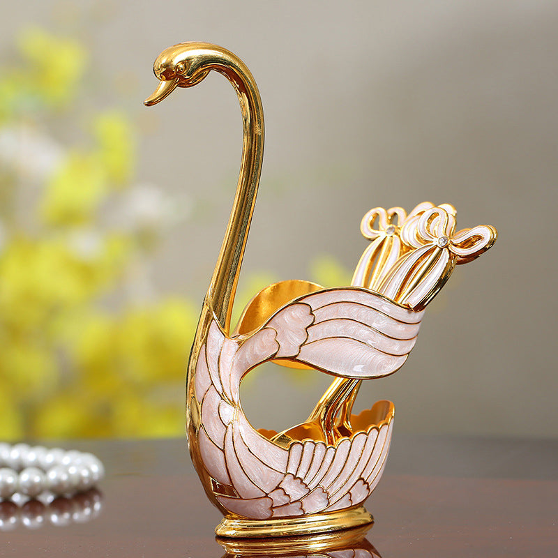 Home Decoration Swan Dessert Spoon/Fork Tableware Set | Stornfield
