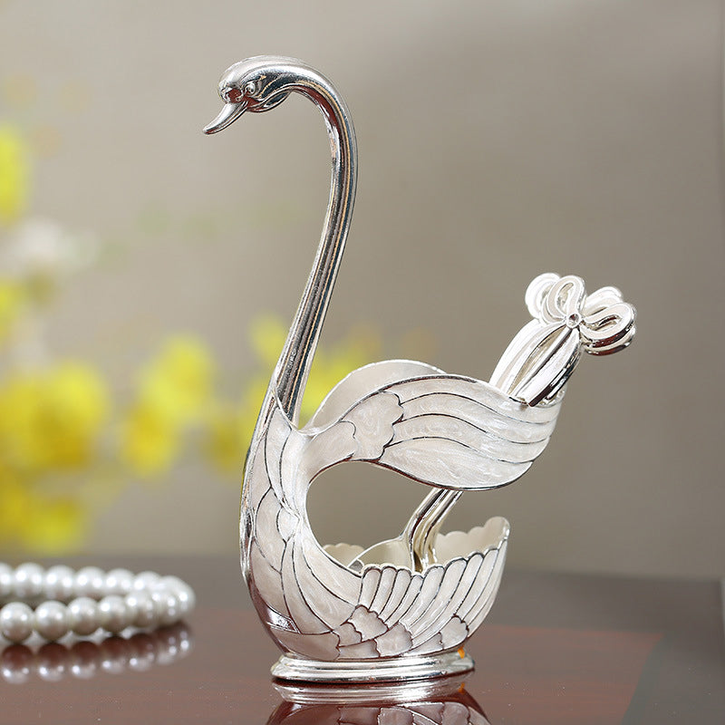 Home Decoration Swan Dessert Spoon/Fork Tableware Set | Stornfield