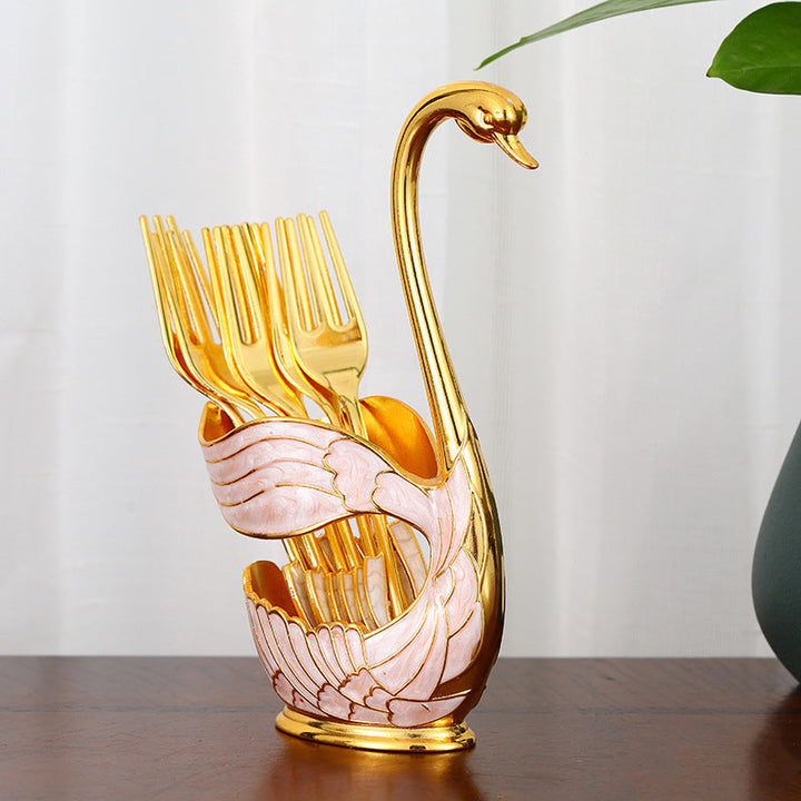 Home Decoration Swan Dessert Spoon/Fork Tableware Set | Stornfield