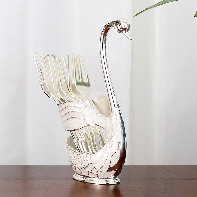 Home Decoration Swan Dessert Spoon/Fork Tableware Set | Stornfield