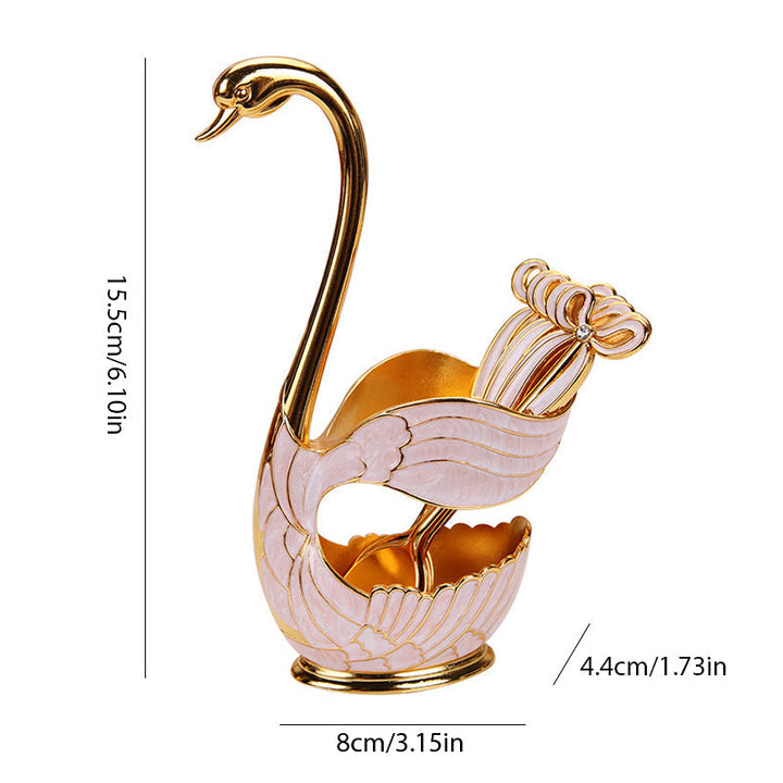 Home Decoration Swan Dessert Spoon/Fork Tableware Set | Stornfield