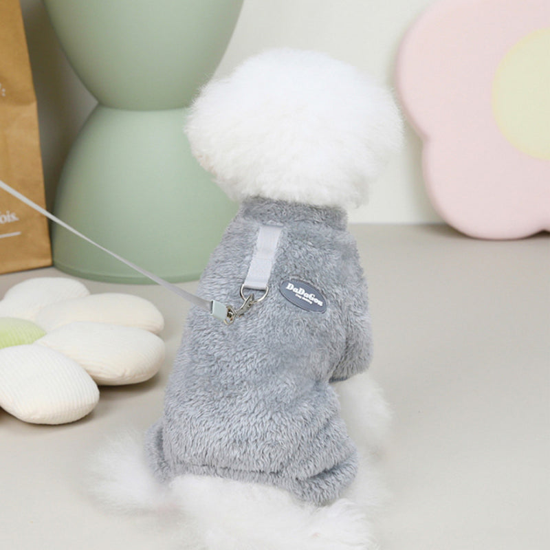 Fleece Pet Elastic Overall with Leash Ring Stornfield