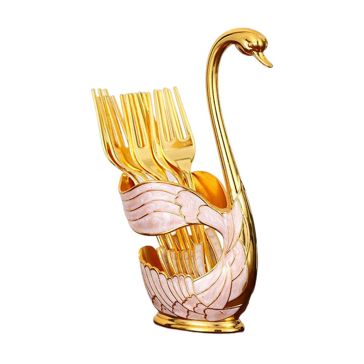 Home Decoration Swan Dessert Spoon/Fork Tableware Set | Stornfield