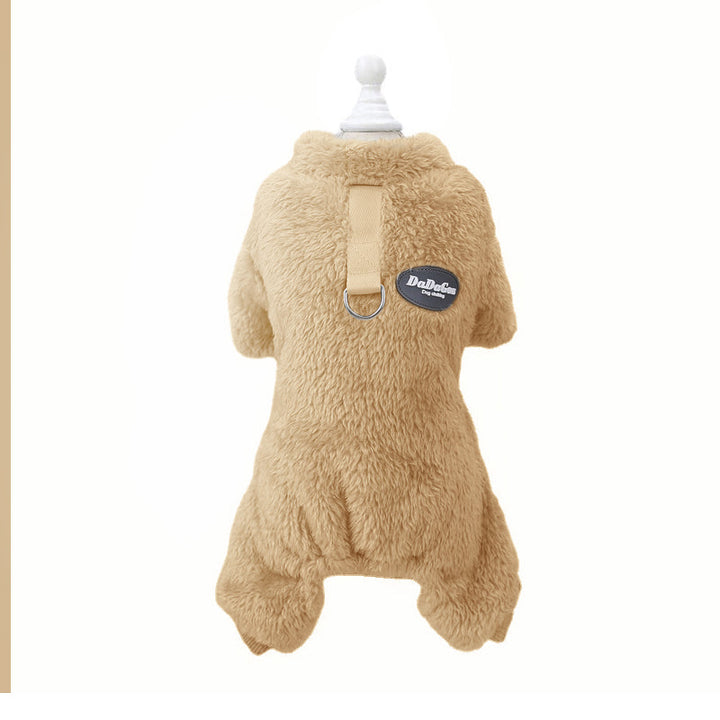 Fleece Pet Elastic Overall with Leash Ring Stornfield