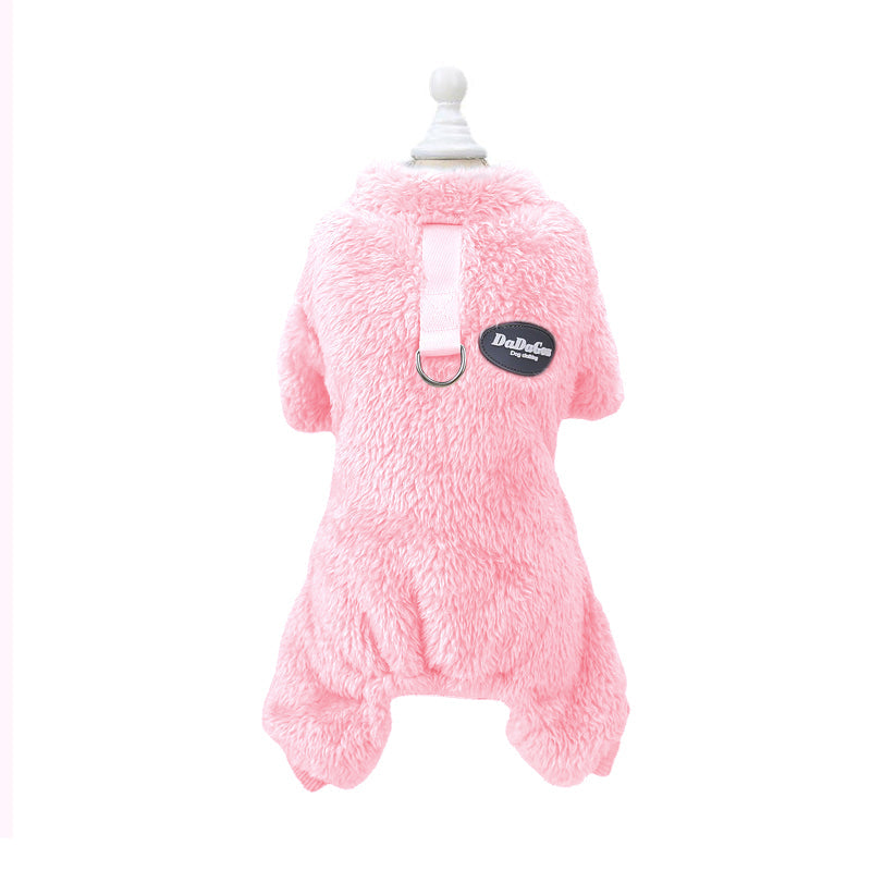 Fleece Pet Elastic Overall with Leash Ring Stornfield