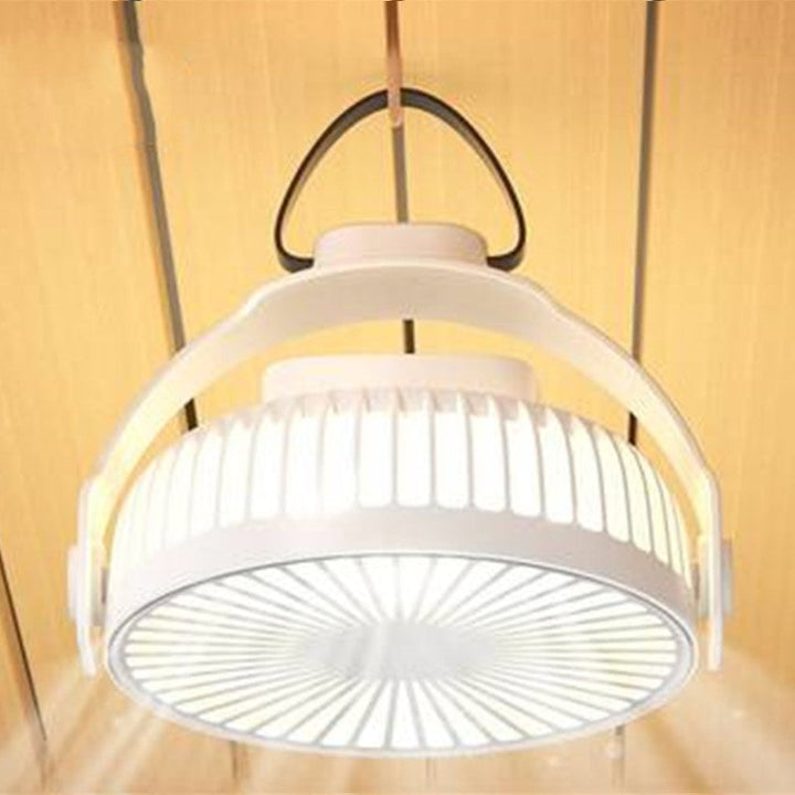 2-in-1 Rechargeable Portable Hanging / Desk Fan, with Night Light, 4 Adjustable Wind Speeds | Stornfield