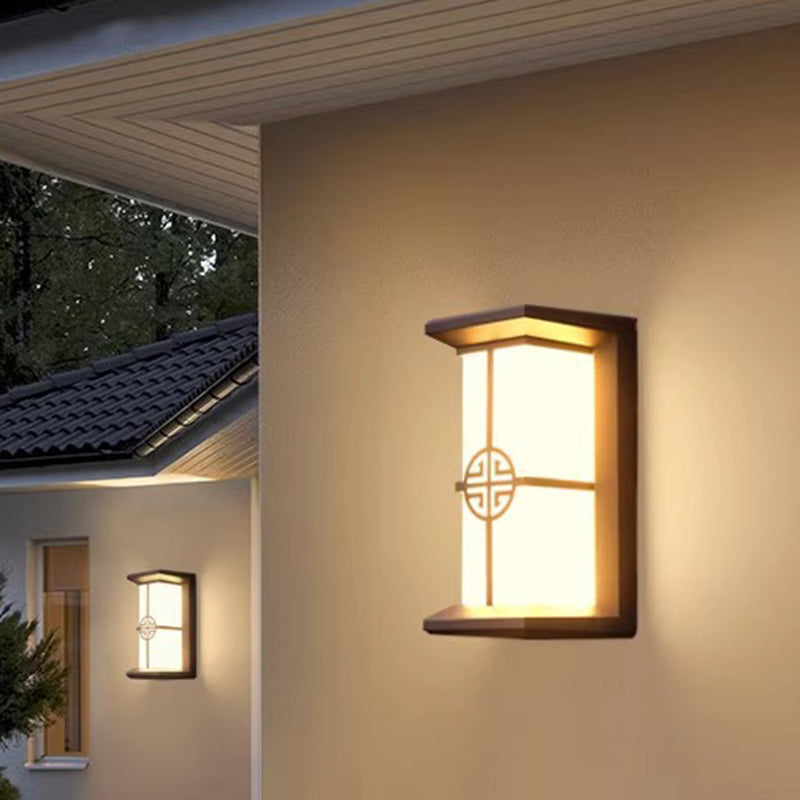 Modern Industrial Cuboid Aluminum Acrylic LED Waterproof Outdoor Wall Sconce Lamp For Outdoor Patio | Stornfield