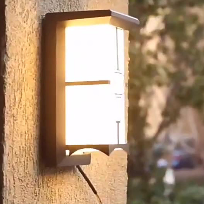 Modern Industrial Cuboid Aluminum Acrylic LED Waterproof Outdoor Wall Sconce Lamp For Outdoor Patio | Stornfield