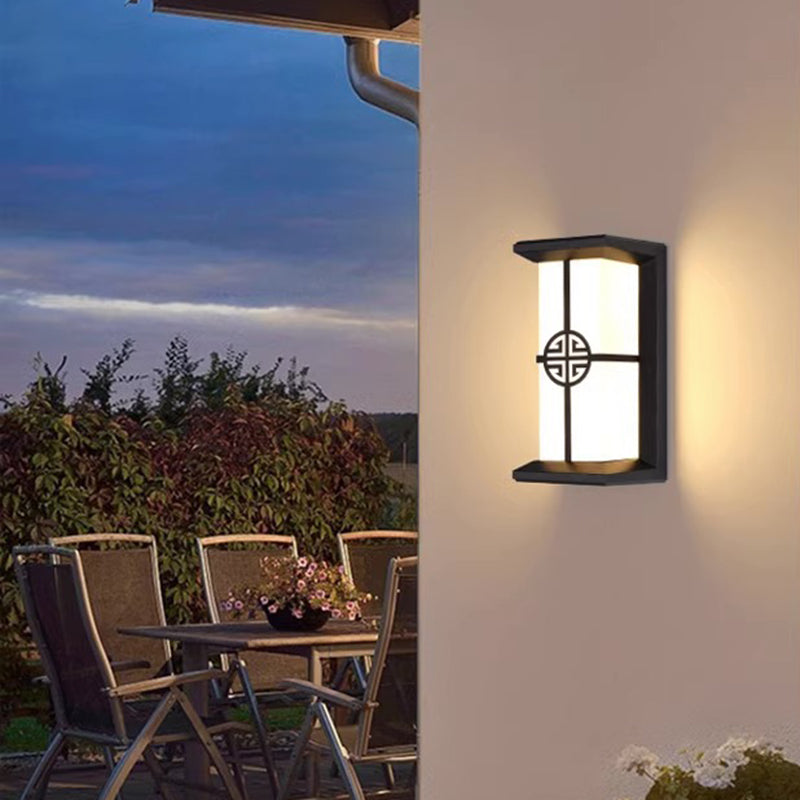 Modern Industrial Cuboid Aluminum Acrylic LED Waterproof Outdoor Wall Sconce Lamp For Outdoor Patio | Stornfield
