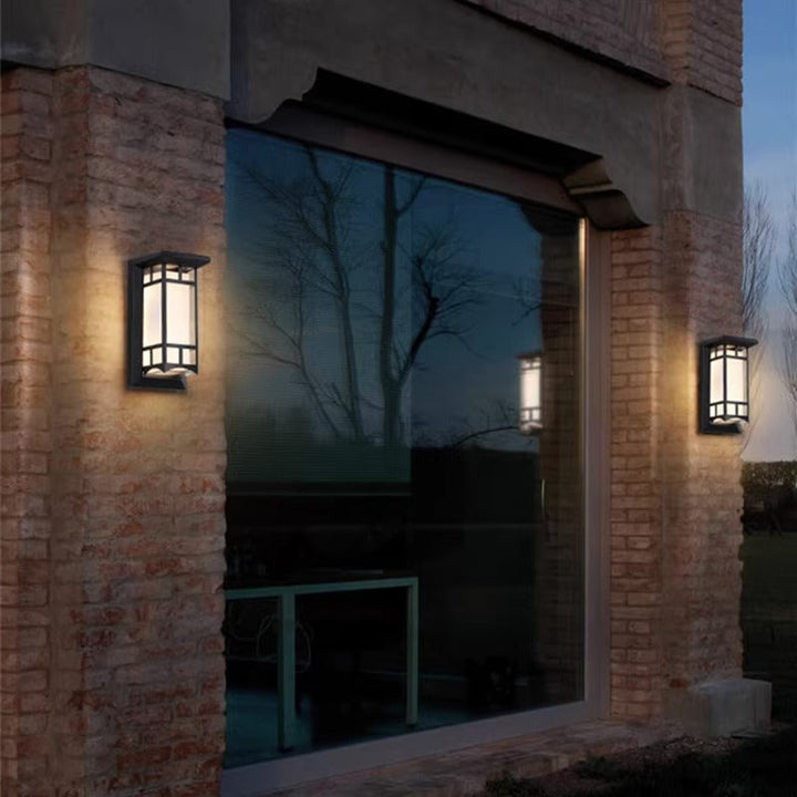 Modern Industrial Cuboid Aluminum Acrylic LED Waterproof Outdoor Wall Sconce Lamp For Outdoor Patio | Stornfield