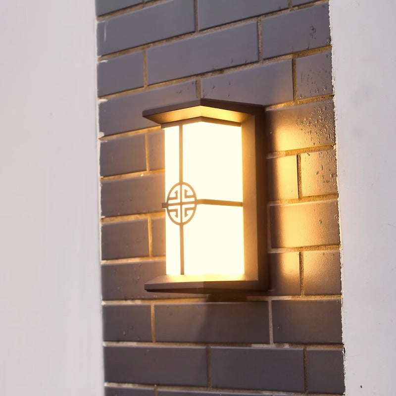 Modern Industrial Cuboid Aluminum Acrylic LED Waterproof Outdoor Wall Sconce Lamp For Outdoor Patio | Stornfield