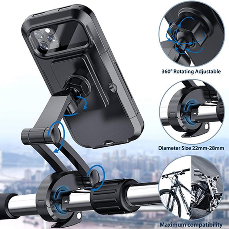 RideCharge Pro – Waterproof Phone Holder with USB and 15W Wireless Charging for Bicycle and E-Bike | Stornfield