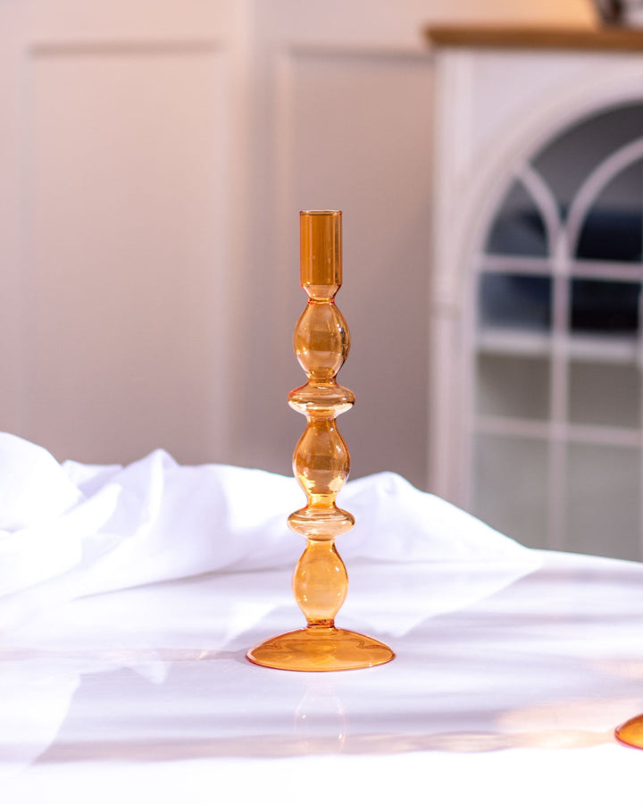 Stornfield | Beautiful Glass Candle Holder - Orange