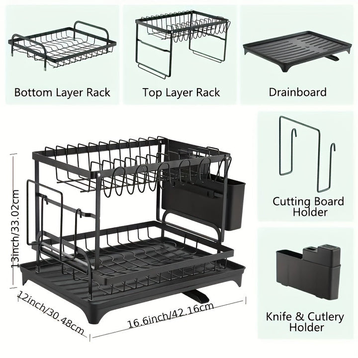 Draining rack 2 tiers with drainage | Stornfield