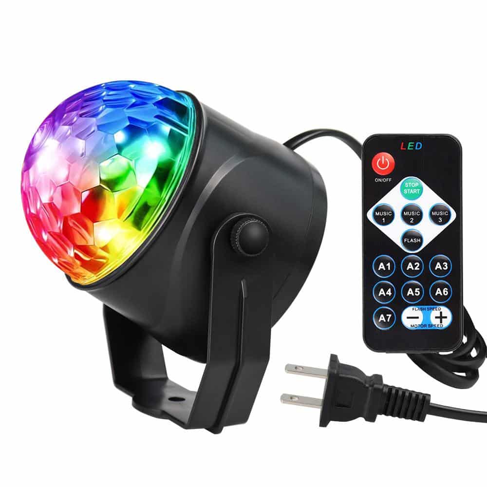 Rotating LED disco ball with remote control | Stornfield