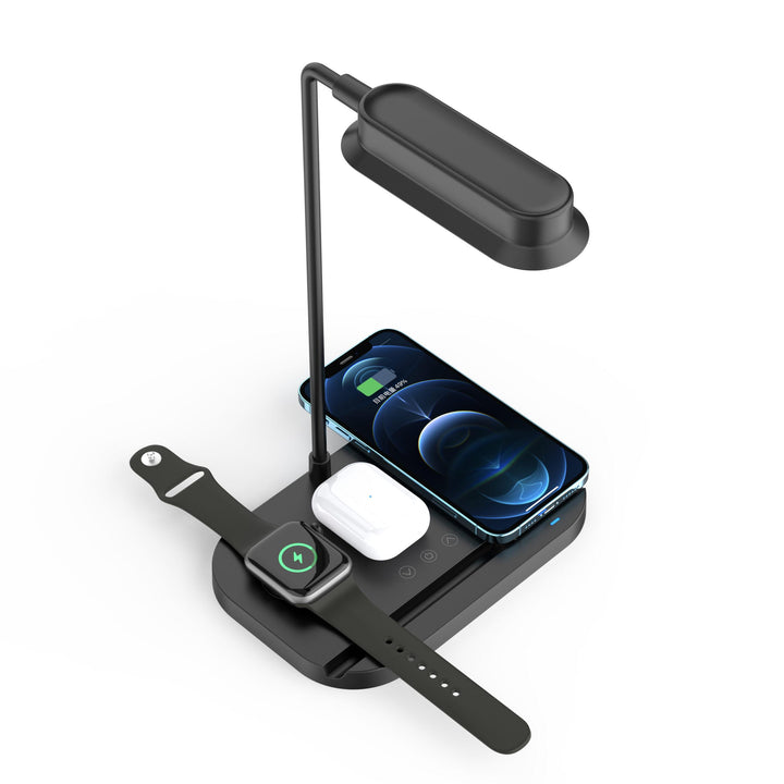LED table lamp with dimmer and wireless charger for smartphones (4-in-1) | Stornfield