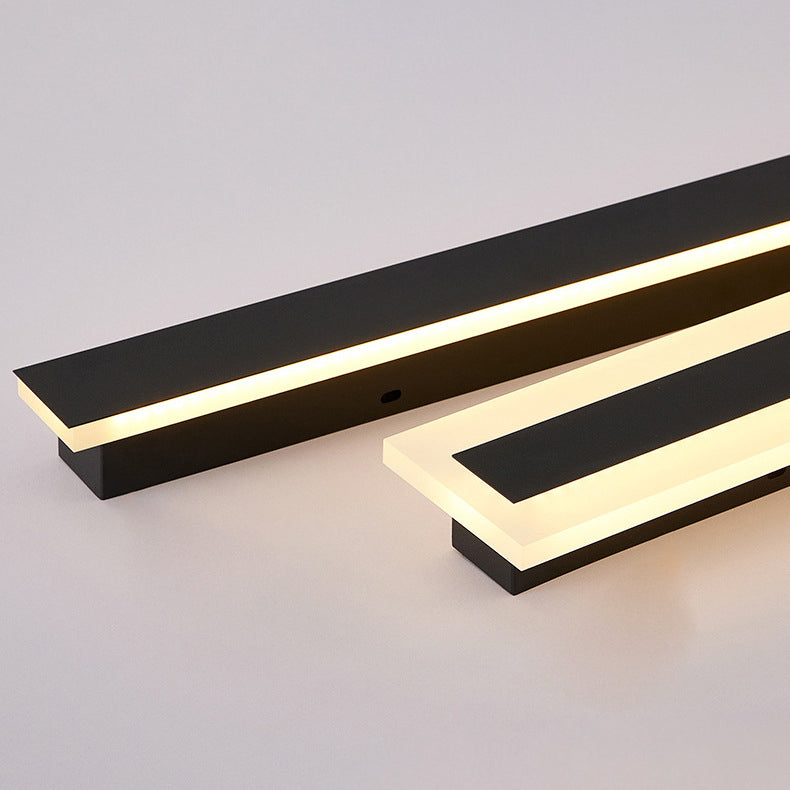 Modern Minimalist Long Rectangular Aluminum Acrylic LED Wall Sconce Lamp For Garden | Stornfield