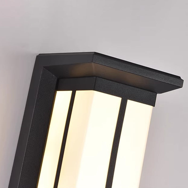 Modern Industrial Cuboid Aluminum Acrylic LED Waterproof Outdoor Wall Sconce Lamp For Outdoor Patio | Stornfield