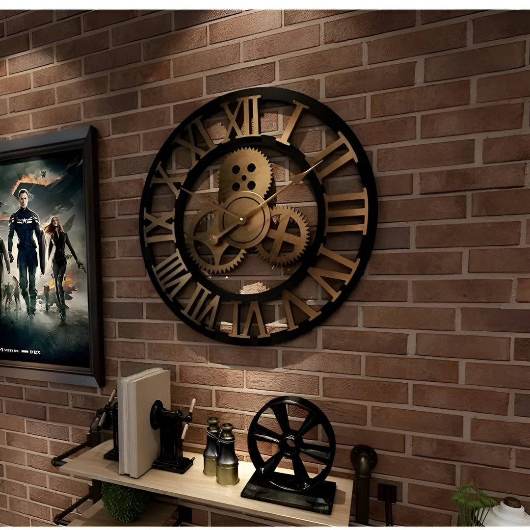 Wall clock in gear design – Industrial look for stylish wall decor | Stornfield