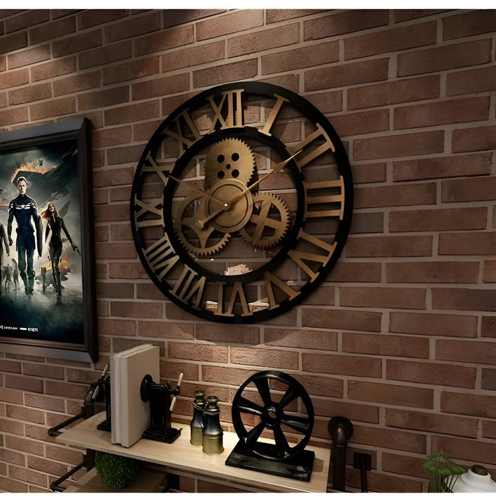 Wall clock in gear design – Industrial look for stylish wall decor | Stornfield