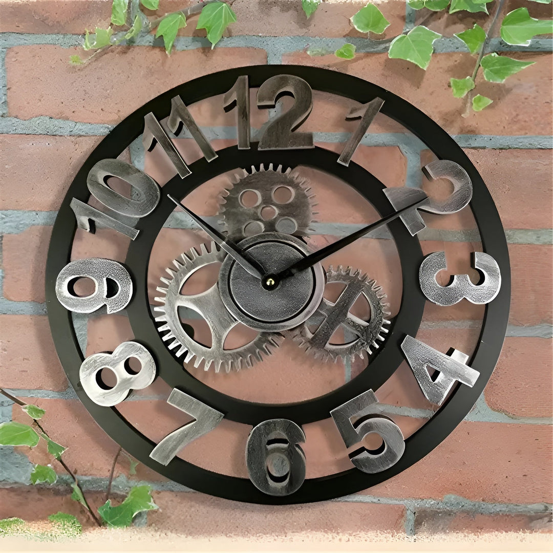Wall clock in gear design – Industrial look for stylish wall decor | Stornfield