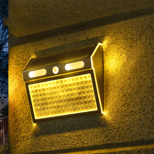 Solar Induction Stainless Steel Trapezoidal LED Outdoor Waterproof Wall Sconce Lamp | Stornfield