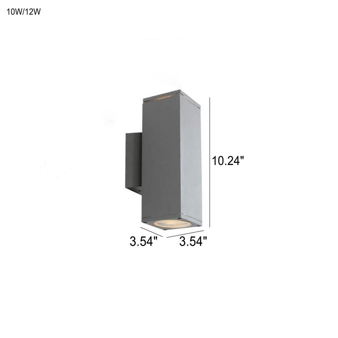 Modern Minimalist Square Column LED Luminous Outdoor Waterproof Wall Sconce Lamp | Stornfield