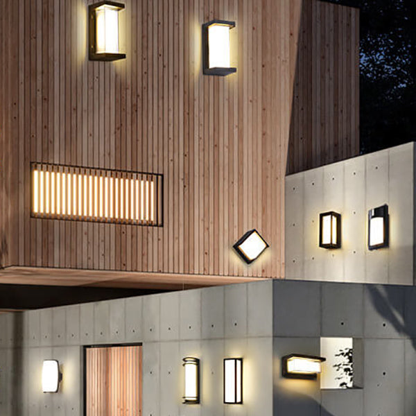 Modern Creative Geometry Aluminum Outdoor Waterproof LED Wall Sconce Lamp | Stornfield