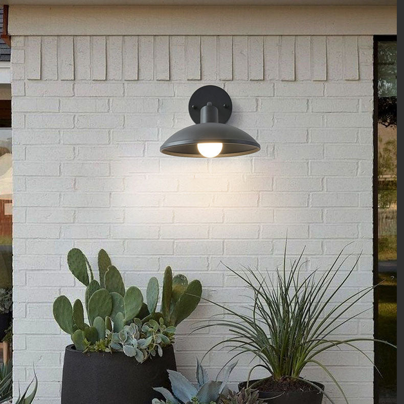 Modern Minimalist Waterproof Round Iron 1-Light Wall Sconce Lamp For Outdoor Patio | Stornfield