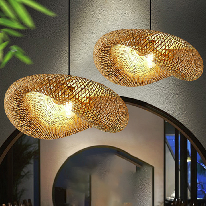 Stornfield | Bamboo Woven Rattan - Pendant Light - LED - Light