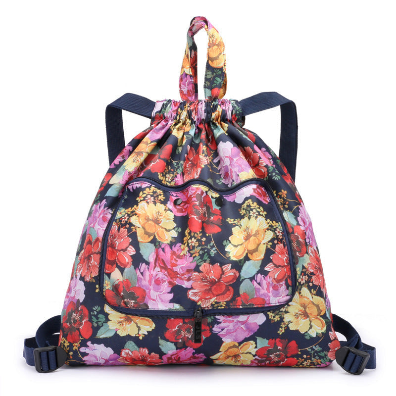 Foldable Printed Nylon Backpack with Drawstring | Stornfield