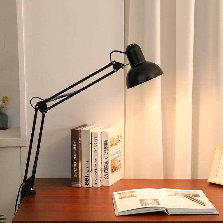 Stornfield | Minimalist Modern Retractable Table Lamp with Long Arm and ABS Clip with 1 Light for Bedroom