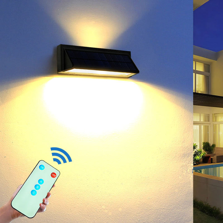 Outdoor Solar Waterproof Rectangular Slant LED Patio Wall Sconce Lamp | Stornfield