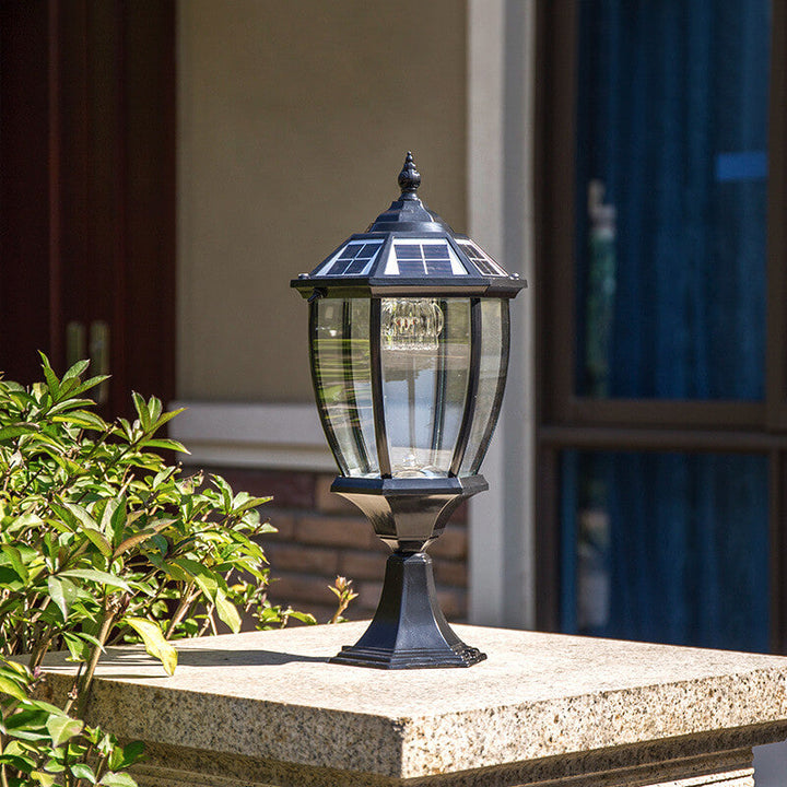 Outdoor Solar Waterproof Aluminum Glass 1-Light Lawn Landscape Light | Stornfield