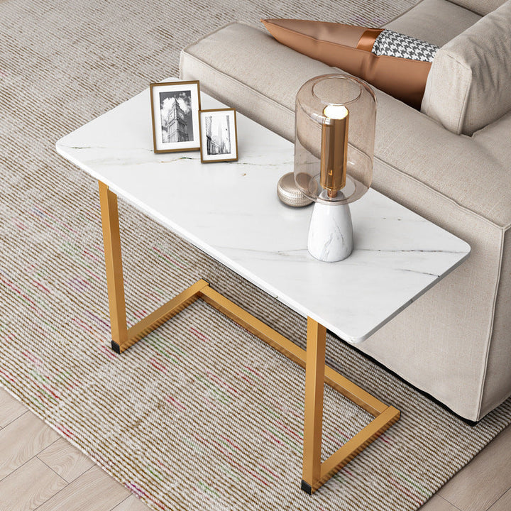 Stornfield | ModernoCurve C-Side Table | MDF Top | Modern Design | Space Saving | Perfect for Living Room & Bedroom