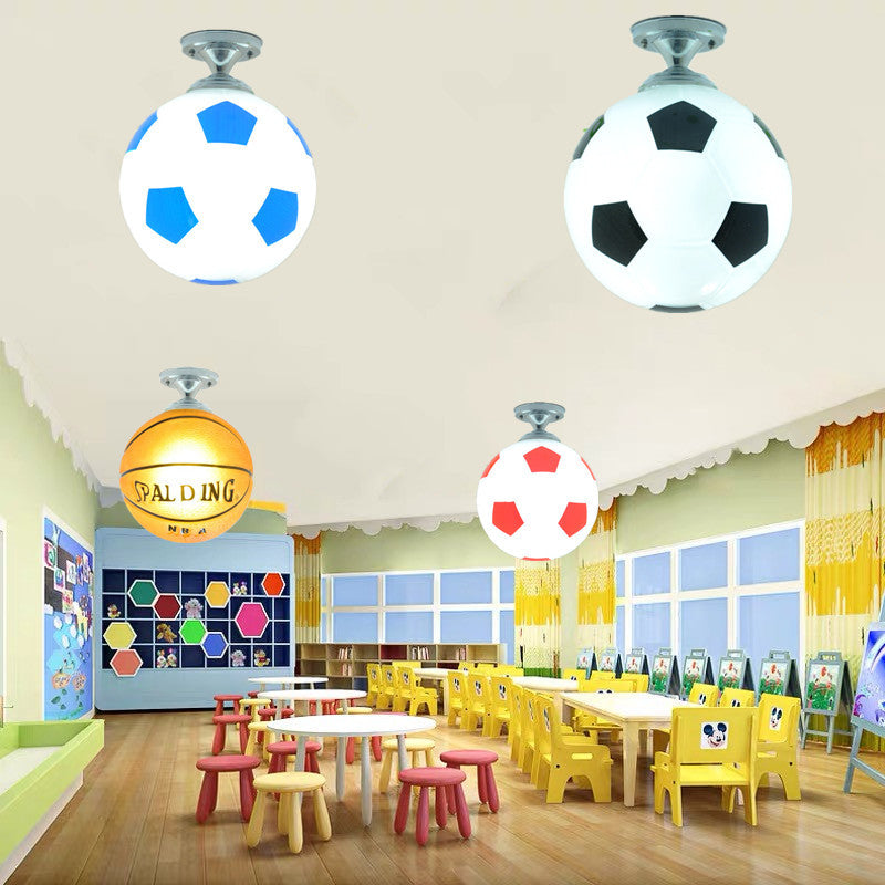 Stornfield | SportLume Creative Ceiling Light | Basketball & Football Design | Semi-Flush Mount | Glass Lamp