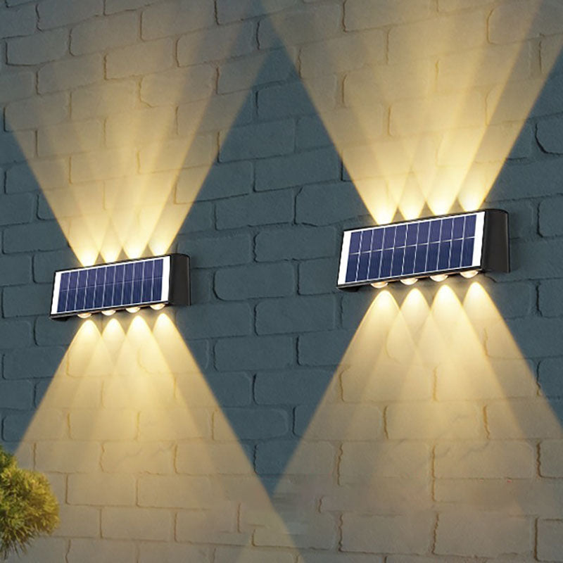 Stornfield | Simplicité Moderne Lampe Murale LED Rectangulaire ABS PMMA Étanche Solaire Pour Patio Extérieur