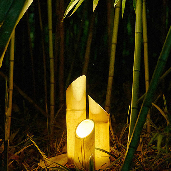 Contemporary Creative Waterproof Solar Resin Bamboo LED Landscape Lighting Outdoor Light For Garden | Stornfield