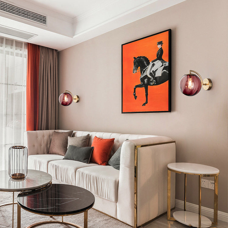 Stornfield | Contemporary Scandinavian Round Iron and Glass 1-Light Wall Sconce for Living Room